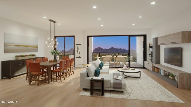 19355 N 73rd Way Unit E-2015, Scottsdale, AZ 85255 - living area featuring wood finished floors and recessed lighting