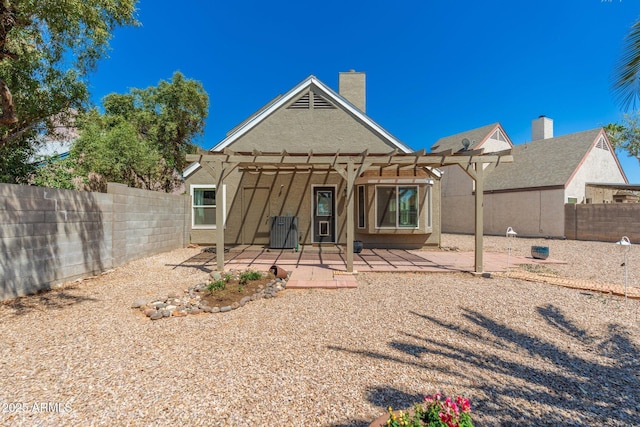20818 N 21st Dr, Phoenix, AZ 85027 - back of property with a pergola, a fenced backyard, a patio area, and stucco siding