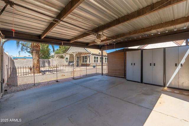 20818 N 21st Dr, Phoenix, AZ 85027 - view of patio / terrace featuring ceiling fan, fence, and an attached carport