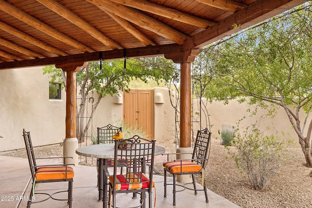 view of patio with outdoor dining area