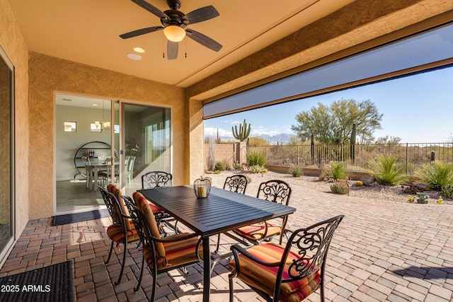 view of patio / terrace with ceiling fan