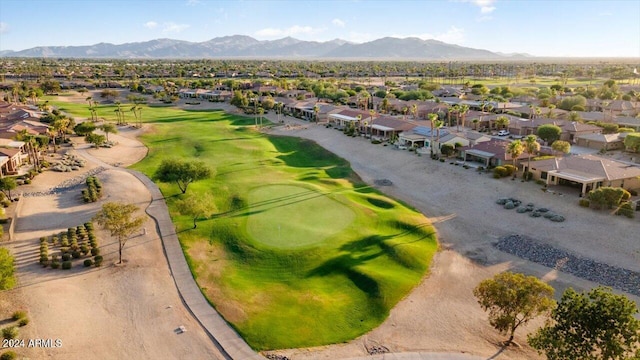 drone / aerial view featuring a mountain view