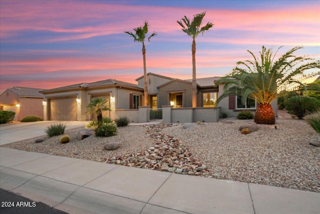 view of front of home featuring a garage