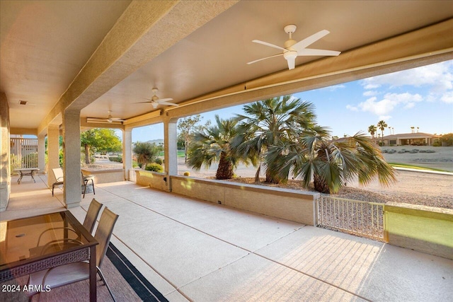 view of patio / terrace featuring ceiling fan