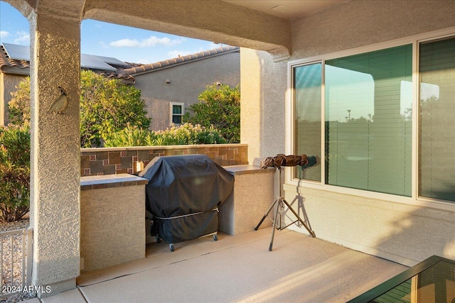 view of patio featuring grilling area