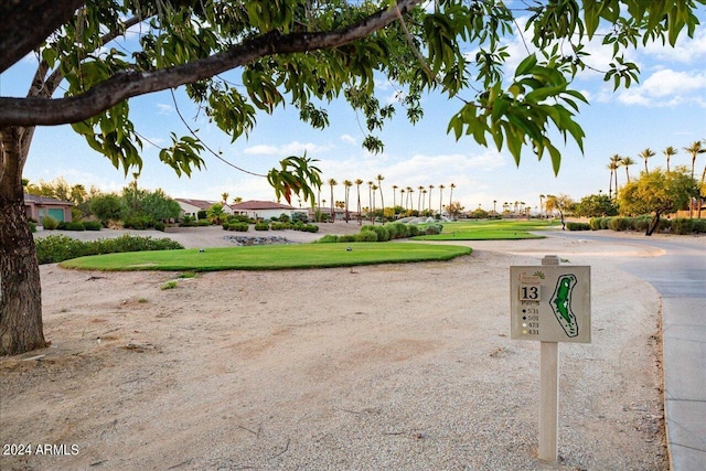 view of community with a lawn