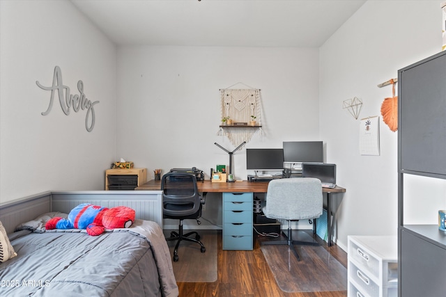 bedroom featuring dark hardwood / wood-style floors