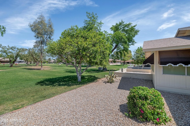 view of community featuring a yard