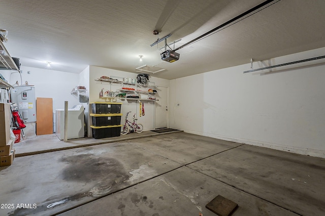 11101 E Abilene Ave, Mesa, AZ 85208 - garage featuring washer / clothes dryer, water heater, and a garage door opener