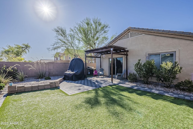 11101 E Abilene Ave, Mesa, AZ 85208 - fenced backyard with a pergola and a patio area