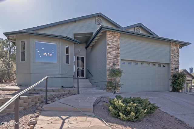 single story home featuring a garage