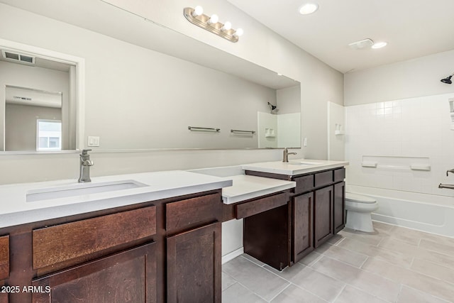 2000 N 36th St Unit 17, Phoenix, AZ 85008 - full bathroom with tile patterned flooring, double vanity,  shower combination, and recessed lighting