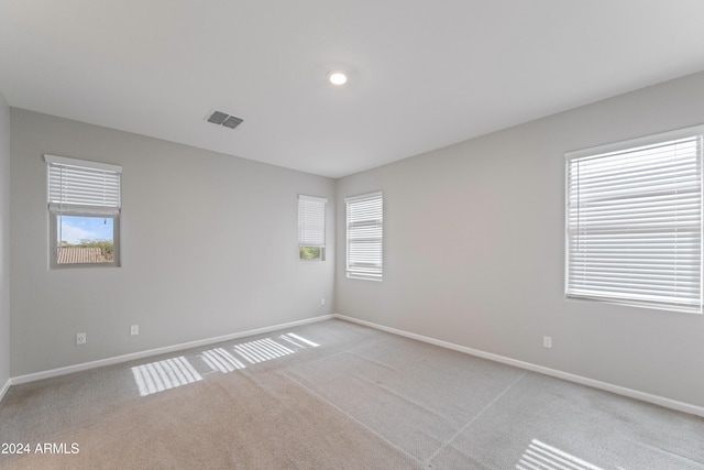 empty room with light colored carpet and a healthy amount of sunlight