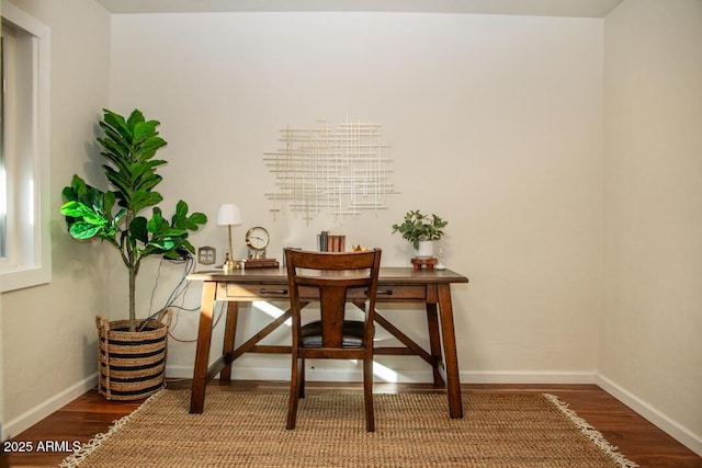 office featuring hardwood / wood-style flooring