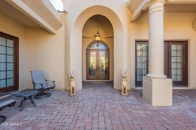 view of exterior entry with french doors