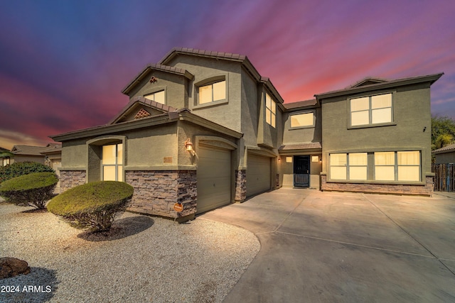 view of front facade with a garage