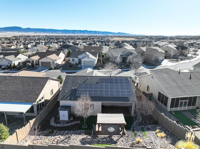 bird's eye view with a mountain view and a residential view