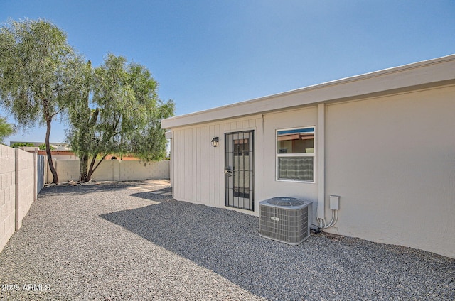 doorway to property with central AC