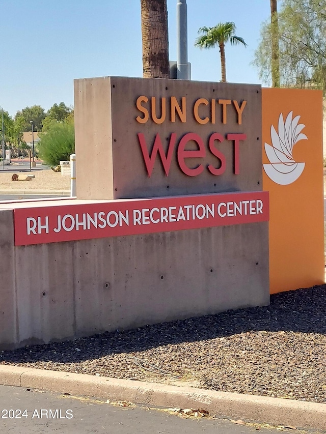 view of community sign