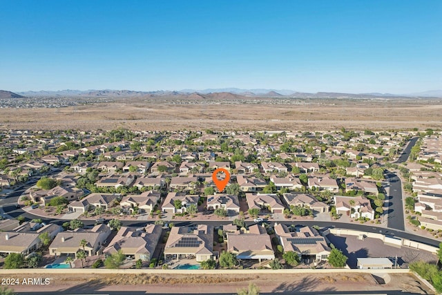 aerial view with a mountain view