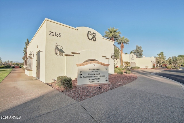 view of community sign