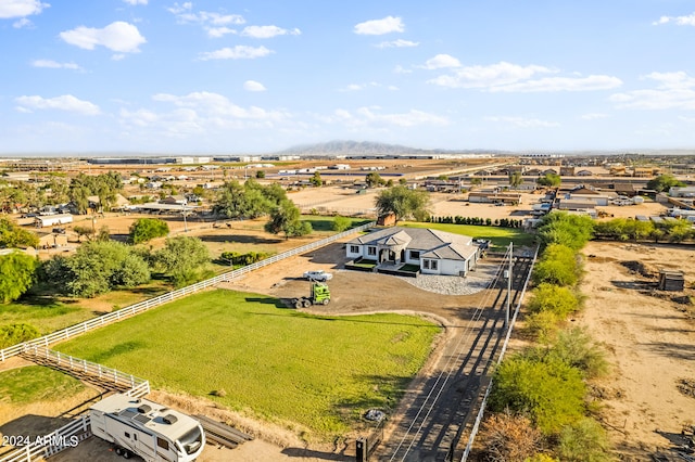 aerial view with a rural view