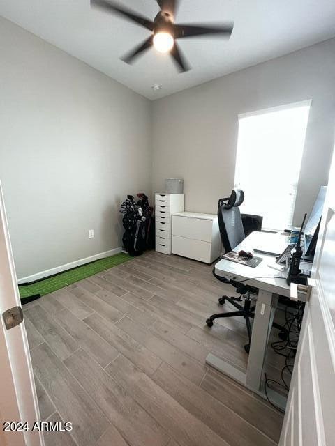 office featuring light hardwood / wood-style floors