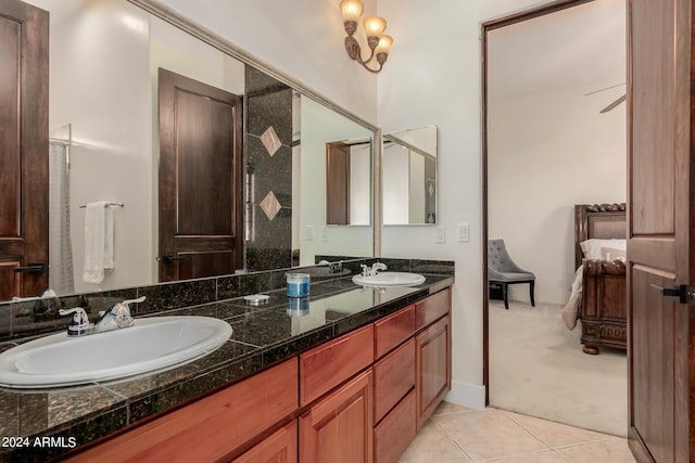 bathroom featuring vanity and tile patterned floors