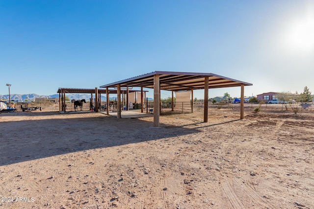 exterior space featuring a mountain view and a rural view