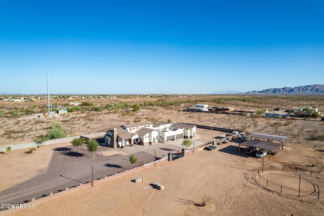 aerial view with a mountain view