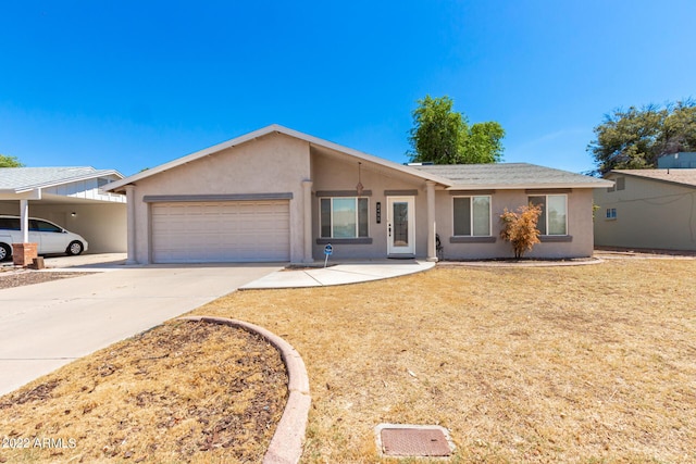 ranch-style house featuring a garage