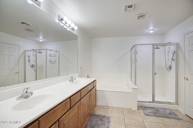 19700 N 76th St Unit 1058, Scottsdale, AZ 85255 - bathroom with a shower stall, tile patterned floors, visible vents, and a sink