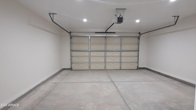 garage featuring a garage door opener