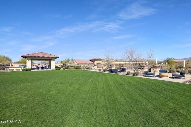 view of yard with a gazebo