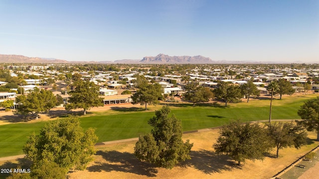 drone / aerial view with a mountain view