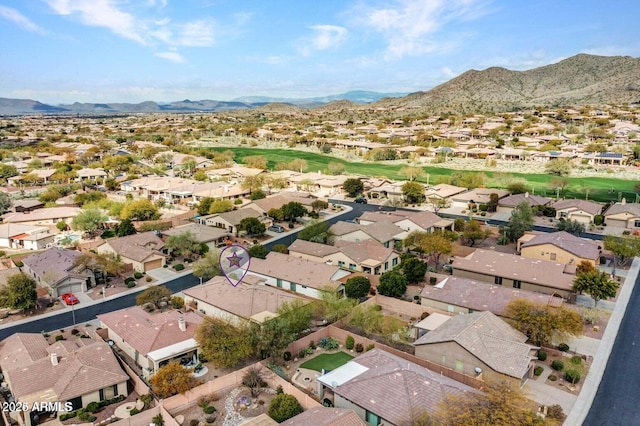 aerial view featuring a mountain view