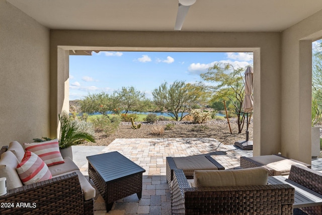 view of patio / terrace with an outdoor hangout area