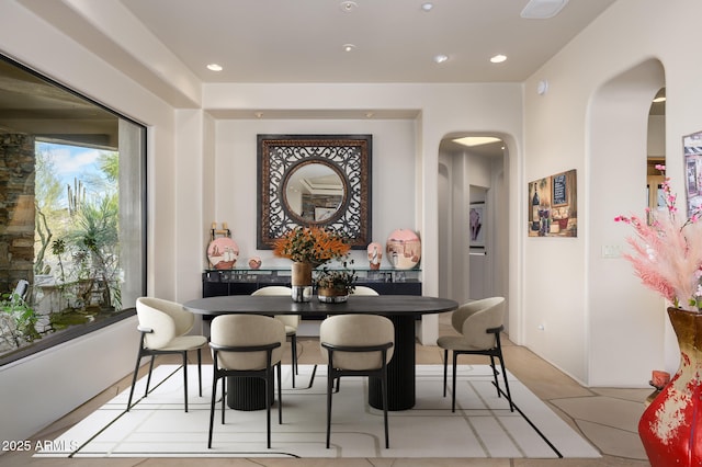 view of tiled dining space