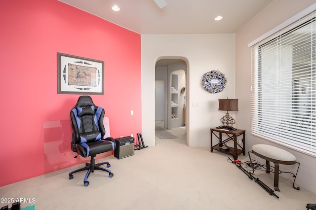 view of carpeted office