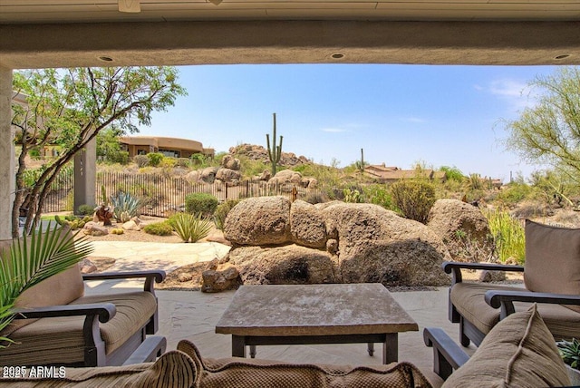 view of patio with outdoor lounge area