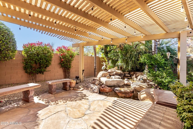 view of patio / terrace with a pergola