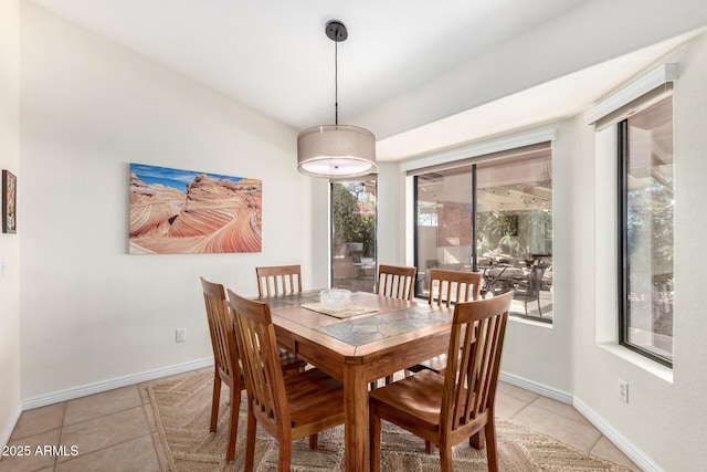 view of tiled dining space