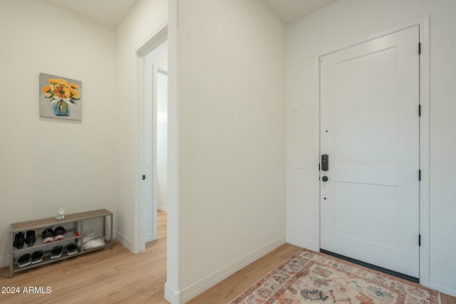 entryway featuring light wood-type flooring