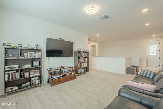 living room with carpet