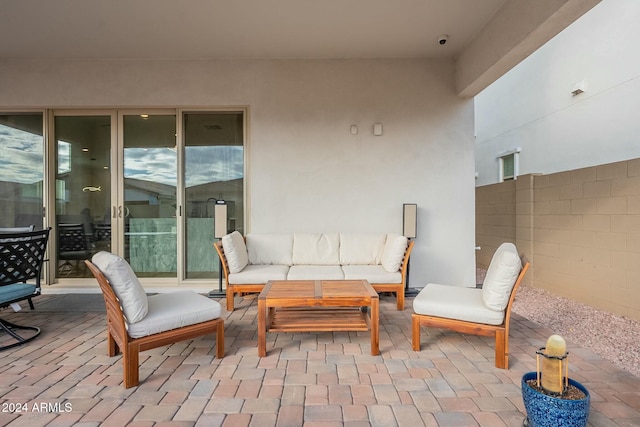 view of patio with an outdoor hangout area