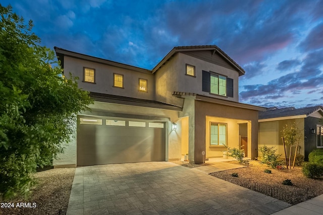 view of front of home featuring a garage