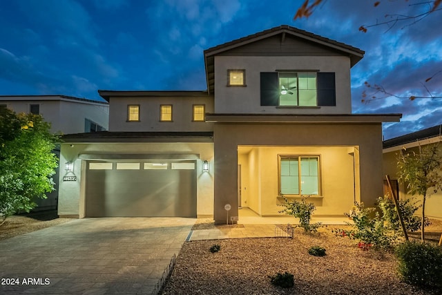 view of front of home featuring a garage