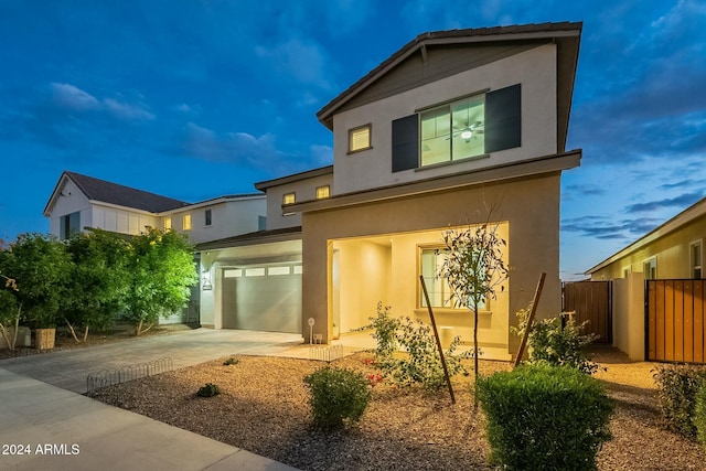 view of front of house featuring a garage