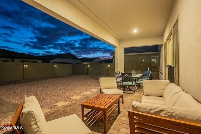 view of patio featuring an outdoor hangout area