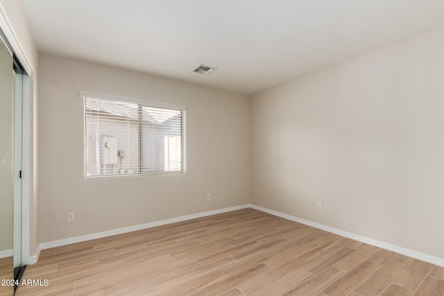 empty room featuring light wood-type flooring